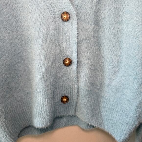 Urban Outfitters Women's Cropped Thea Cardigan Sweater Top Blue Size X-Small - Picture 3 of 7